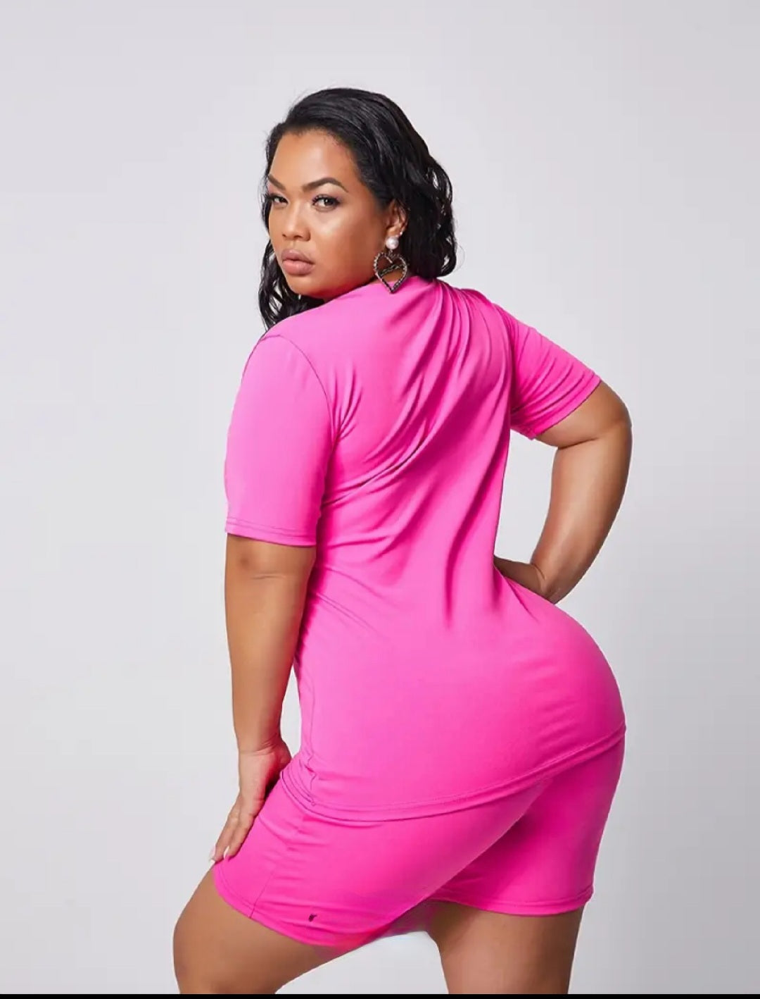 Hot Pink Short Set Plus