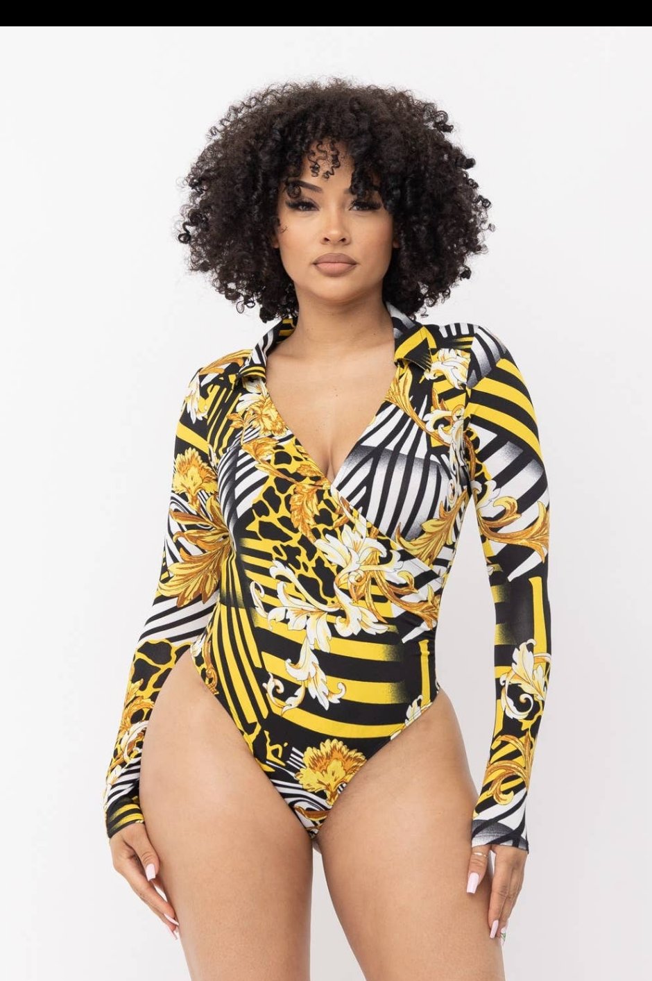Chain & Animal Print Bodysuit