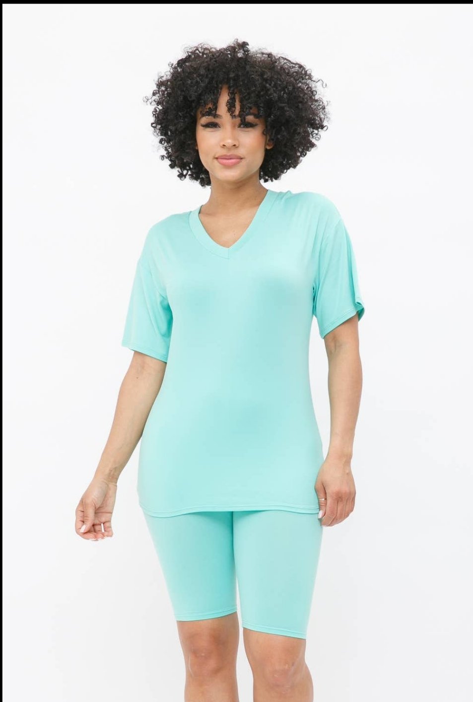 V Neck Biker 2 Piece Set