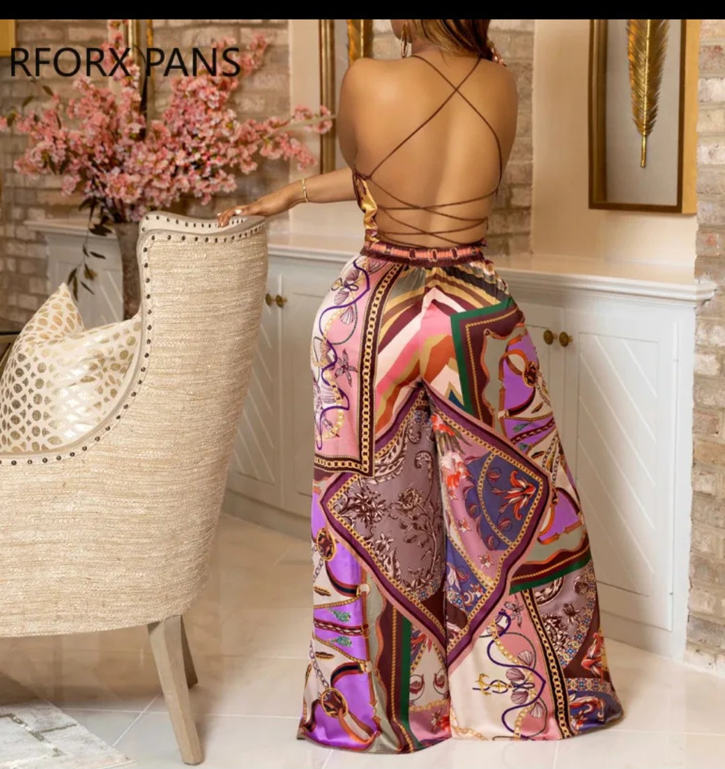 Scarf Print Jumpsuit