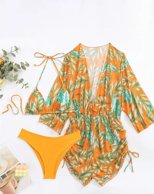 Orang Crush 3 Piece Bikini Set