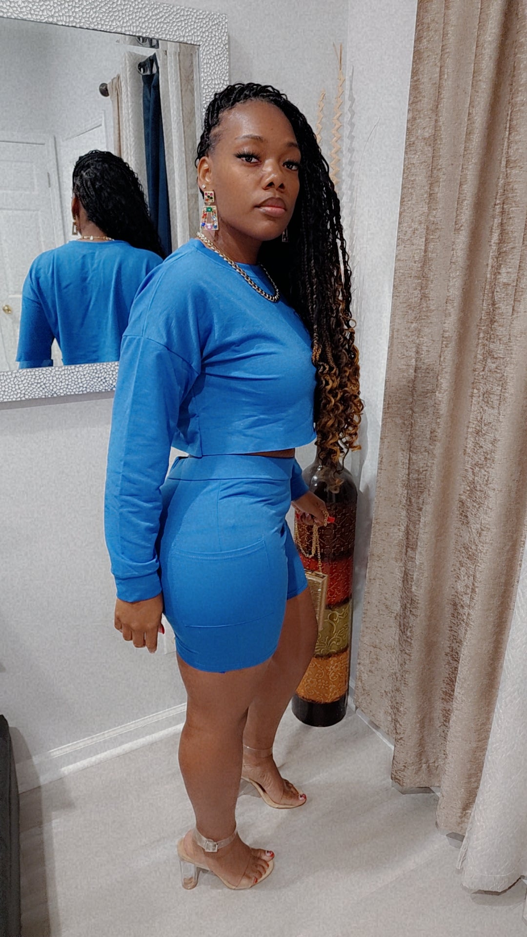 "She got the Blues" 2 Piece Short set