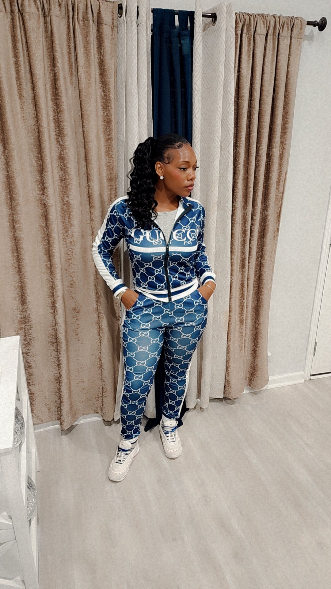 Two Piece "G" Tracksuit Navy Blue