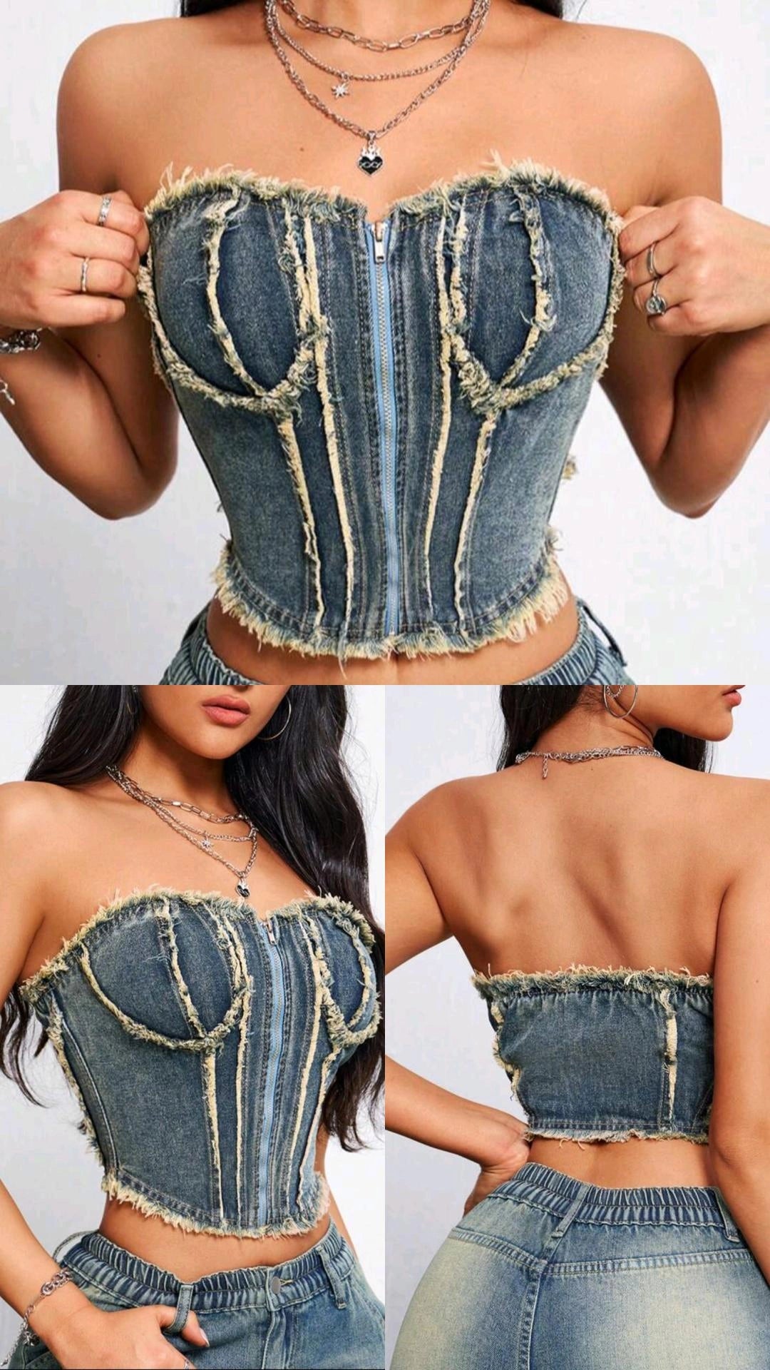 Denim Halter Top