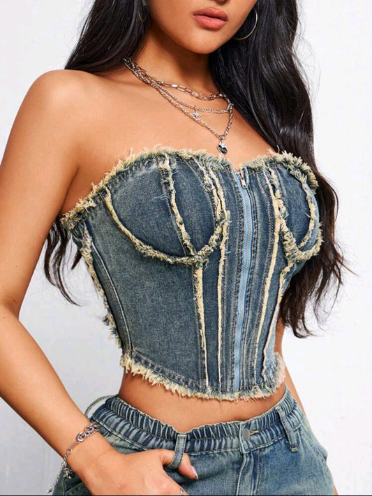 Denim Halter Top